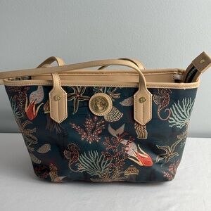 Spartina 449 Ocean-Themed Teal and Tan Tote